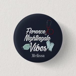 Nursing Student Nightingale Vibes Personalised 3 Cm Round Badge