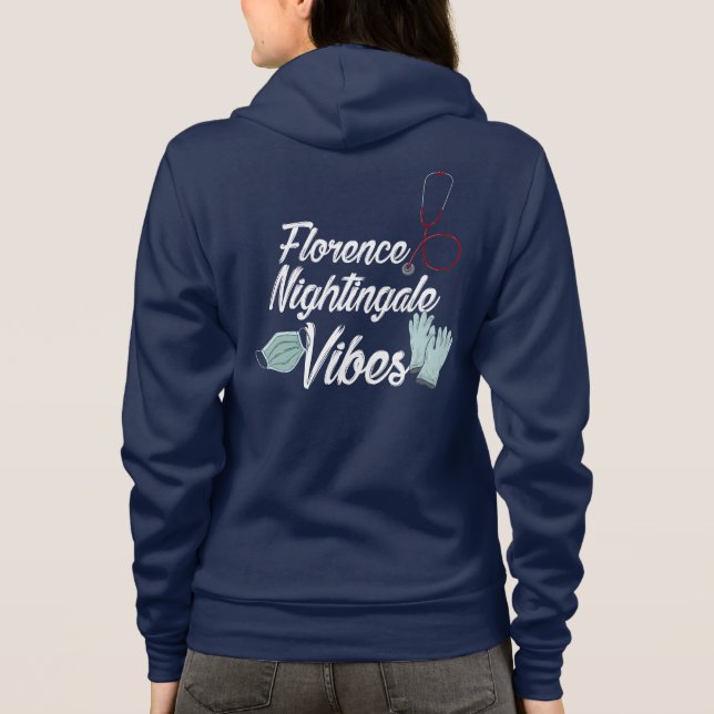 Nursing Student Nightingale Vibes Personalised Hoodie (Back)