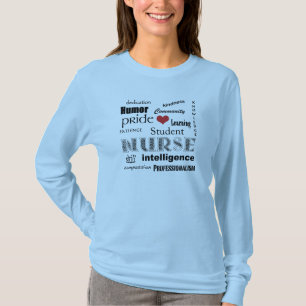 Nursing Student Pride-Attributes+red heart T-Shirt