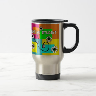 Nursing Student Retro Flowers Travel Mug