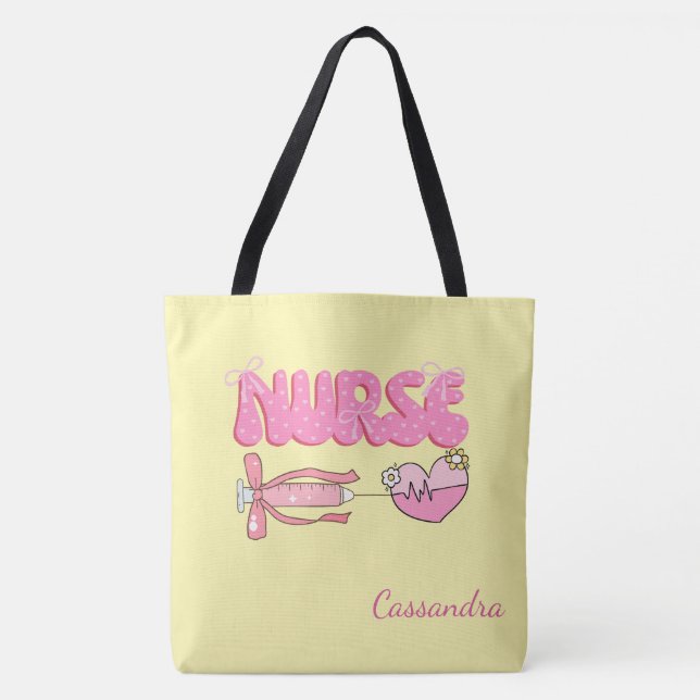 Nursing Student School Future Nurse Name  Gift Tote Bag (Front)