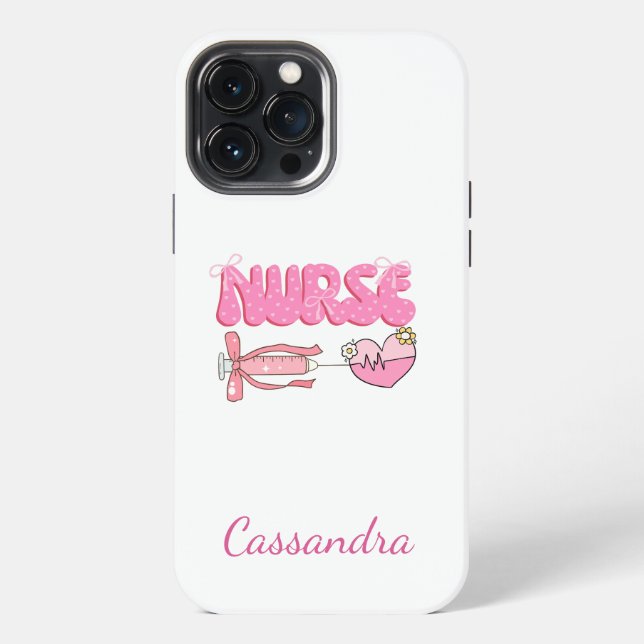 Nursing Student School Future Nurse Name iPhone Case (Back)