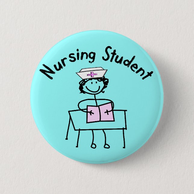 Nursing Student Stick Lady Gifts 6 Cm Round Badge (Front)