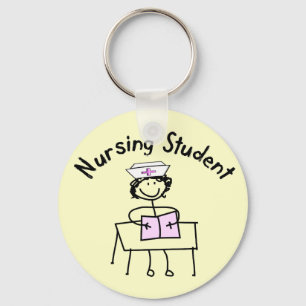 Nursing Student Stick Lady Gifts Key Ring