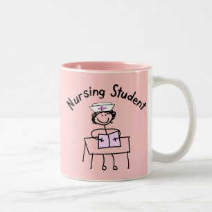 Nursing Student Stick Lady Gifts Two-Tone Coffee Mug