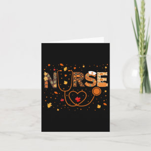 Nursing Thanksgiving Day Stethoscope Fall Nurse Co Card