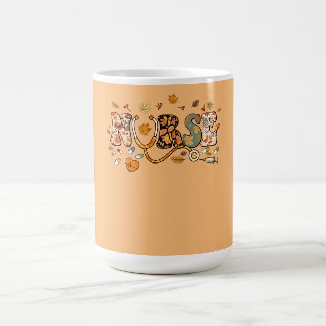 Nursing Thanksgiving Day Stethoscope Fall Nurse Co Coffee Mug (Center)