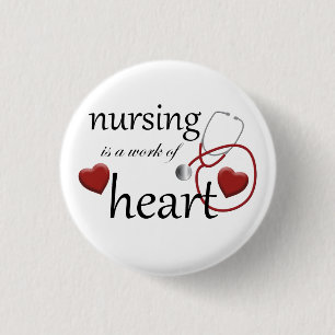 Nursing Work of Heart Nurse Round Button