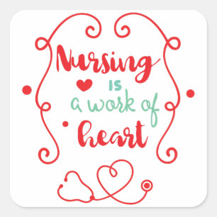 Nursing Work Square Sticker