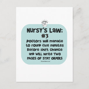 Nursy's Law No. 3 - Doctors at Shift Change Postcard