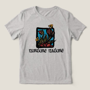 Nurture Nature Bee and Flowers Tri-Blend Shirt