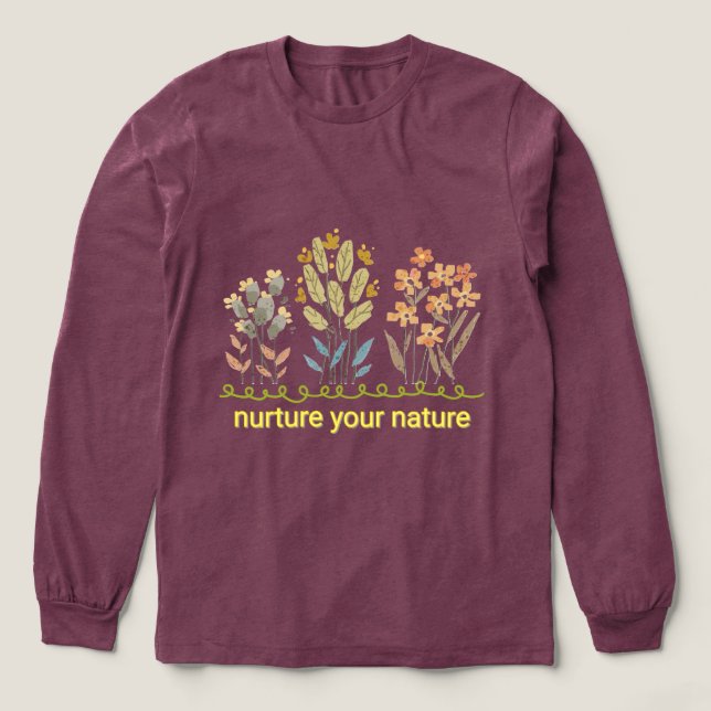 Nurture Your Nature Botanical T-Shirt Tri-Blend Shirt (Design Front)