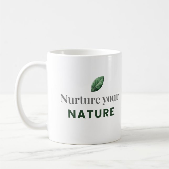 Nurture Your Nature Minimal Motivational Mug (Left)
