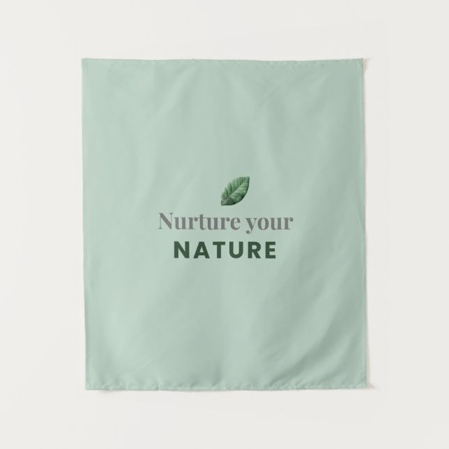 Nurture Your Nature Minimal Motivational Wall Tape Tapestry (Front)