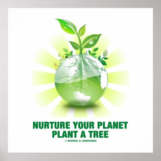 Nurture Your Planet Plant A Tree (Planet Earth) Poster (Front)
