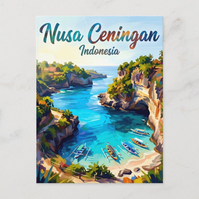 Nusa Ceningan Indonesia Postcard (Front)