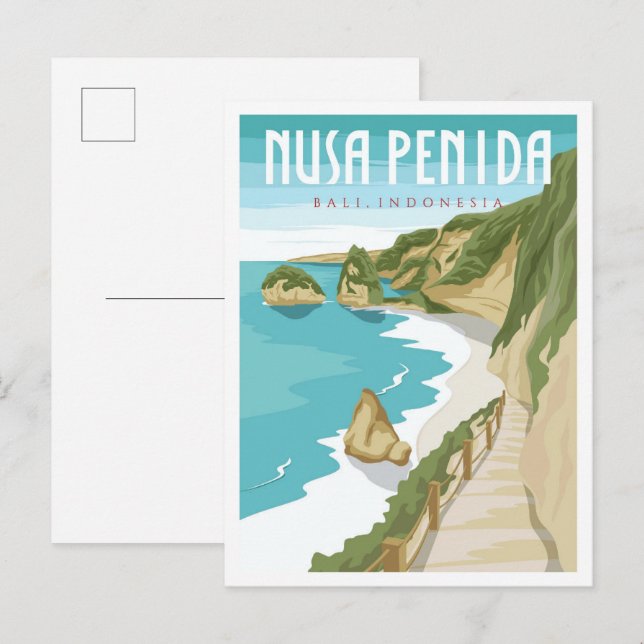 Nusa Penida Bali Indonesia Vintage Travel Postcard (Front/Back)