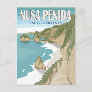 Nusa Penida Beach Bali Indonesia Vintage Postcard