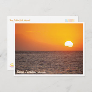 Nusa Penida Golden Sunset Postcard