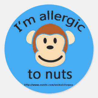 Nut Allergy Blue Classic Round Sticker