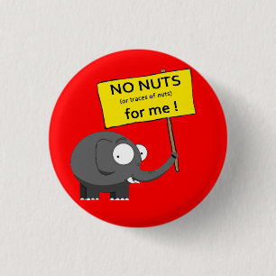 Nut Allergy Elephant 3 Cm Round Badge