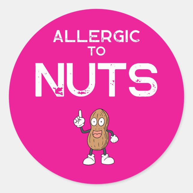 Nut Allergy Round Sticker (Front)