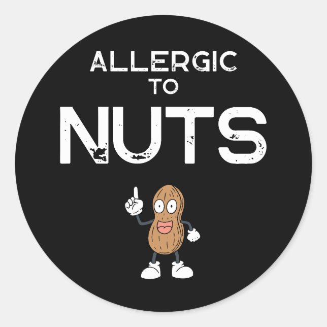 Nut Allergy Round Sticker (Front)