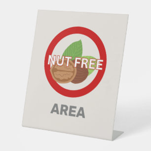Nut Free Area Customised Food Allergy Alert Pedestal Sign