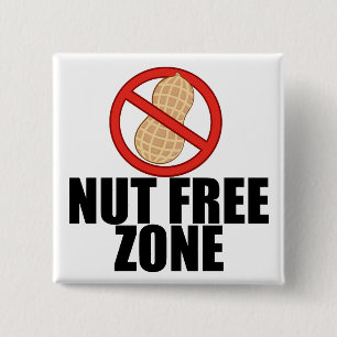 Nut Free Zone 15 Cm Square Badge
