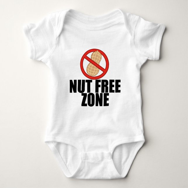 Nut Free Zone Peanut Allergy Baby Bodysuit (Front)