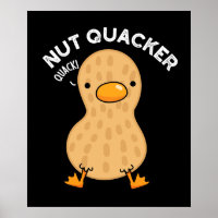 Nut Quacker Funny Peanut Puns Dark BG
