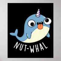 Nut-whal Funny Narwhal Pun Dark BG