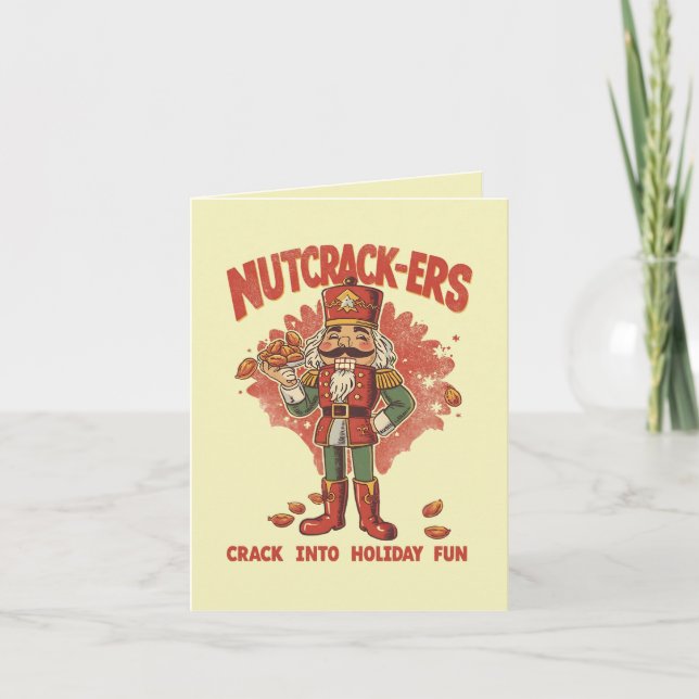 Nutcrack-ers – Funny Christmas Nutcracker Pun  Card (Front)