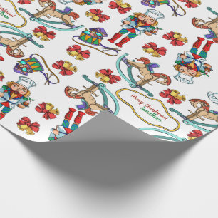 Nutcracker And Rocking Horse Personalised Pattern Wrapping Paper