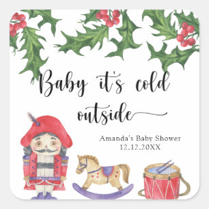 Nutcracker Baby it's cold outside Square Sticker
