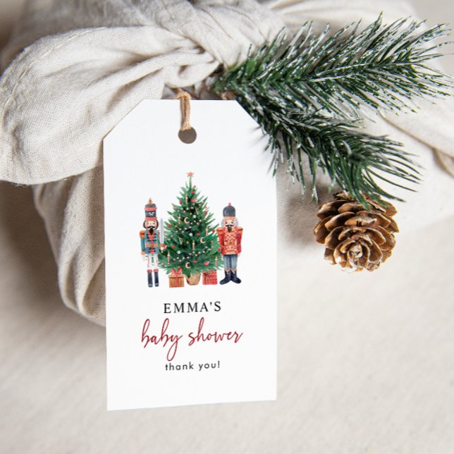 Nutcracker Baby Shower Favour Tag (Nutcracker Baby Shower Gift Tag by Painted Paperie)
