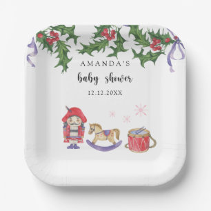 Nutcracker Baby Shower Paper Plate