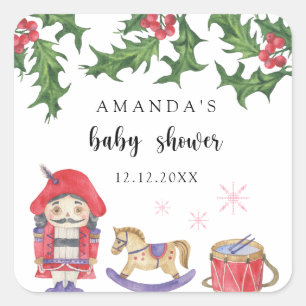 Nutcracker Baby Shower Square Sticker