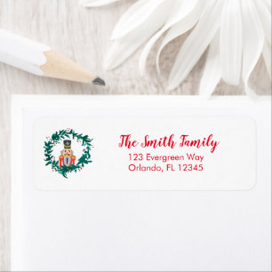Nutcracker BalIet Wreath Christmas Address Label