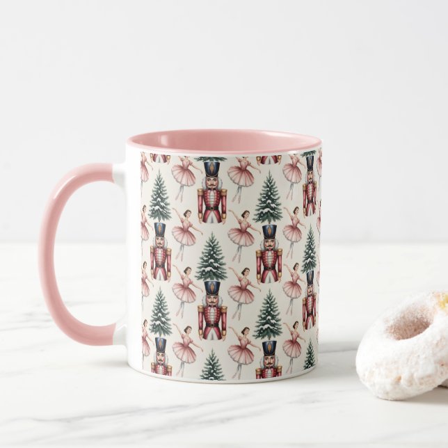 Nutcracker Ballerina ballet dancer christmas tree  Mug (With Donut)