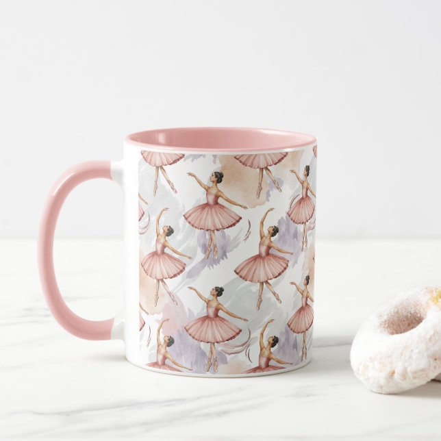 Nutcracker Ballerina ballet dancer christmas tree  Mug (With Donut)