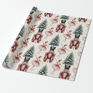 Nutcracker Ballerina ballet dancer christmas tree Wrapping Paper