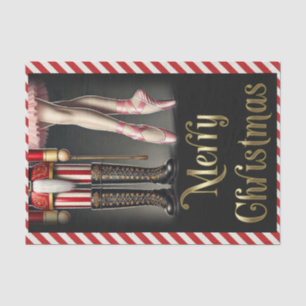 Nutcracker & Ballerina Black Gold Merry Christmas Tissue Paper
