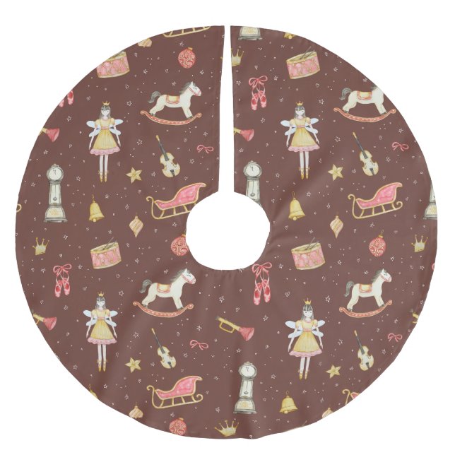 Nutcracker Ballerina Christmas gifts Brushed Polyester Tree Skirt (Front)