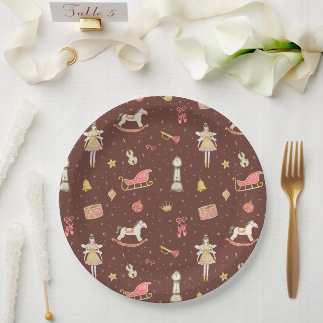 Nutcracker Ballerina Christmas  Paper Plate (Wedding)
