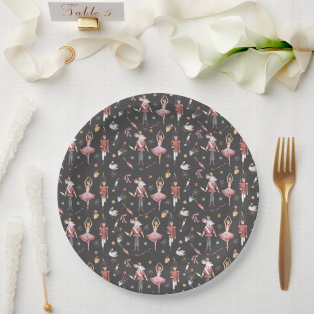 Nutcracker Ballerina Christmas  Paper Plate (Wedding)