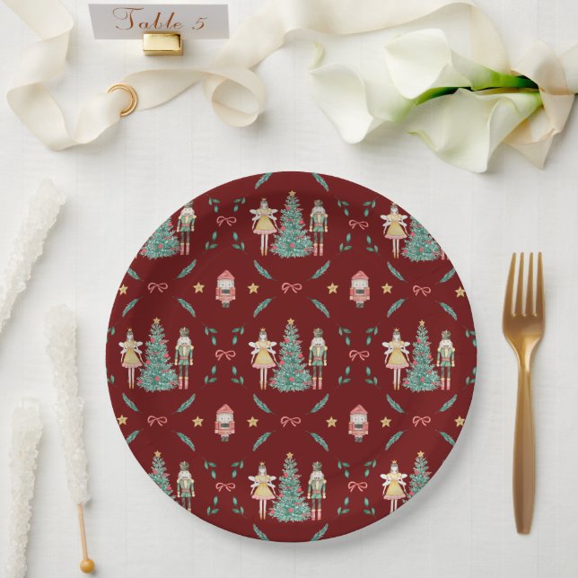 Nutcracker Ballerina Christmas  Paper Plate (Wedding)