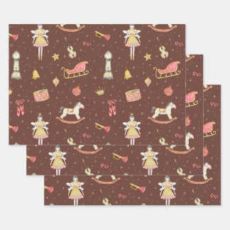 Nutcracker Ballerina Christmas  Wrapping Paper Sheet