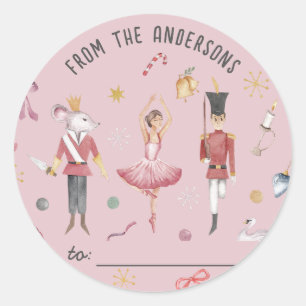 Nutcracker Ballerina family Christmas Gift Classic Round Sticker