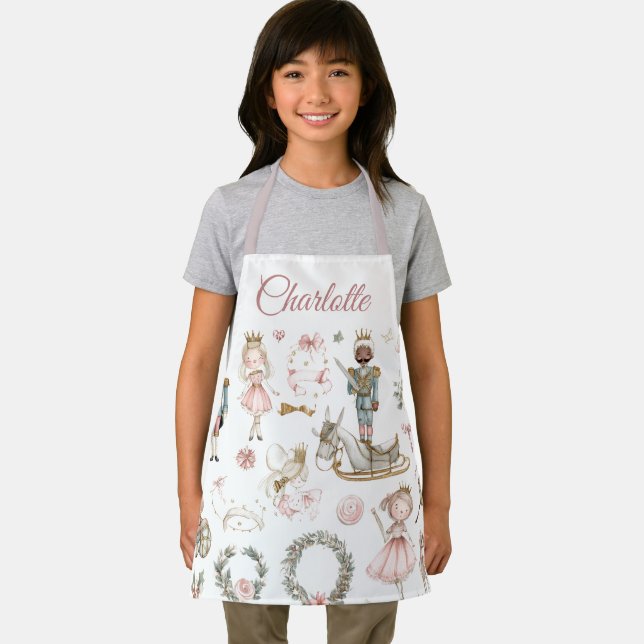 Nutcracker & Ballerina Kids Apron | Custom Name (Insitu)